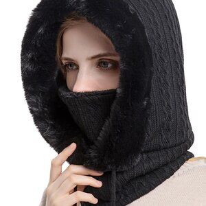 Windproof Fleece Balaclava Ski Mask Scarf Set One Size Adjustable